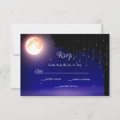 Celestial Moon Stars String Lights Wedding RSVP Karte (Vorderseite)