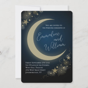 Celestial Moon Stars Wedding Einladung