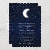 Celestial Moon Stars Wedding Einladung (Vorne/Hinten)