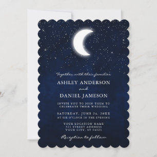 Celestial Moon Stars Wedding Einladung