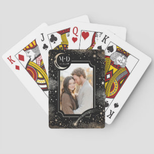 Celestial Moon Stars Wedding Foto Spielkarten