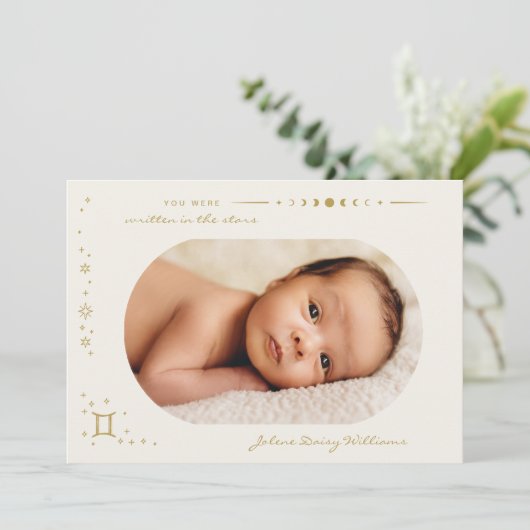 Celestial Moon & Stars Zodiac | Gemini (Stehend Vorderseite)