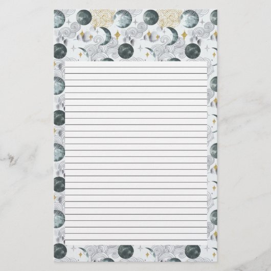 Celestial Moon Stationery Collection Briefpapier (Vorderseite)