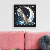 Celestial Moon, Stilettos, Diamant geformt Herz Leinwanddruck (Insitu (Wohnzimmer))