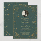 Celestial Moon Sun Frame Wedding Einladung (Vorne/Hinten)