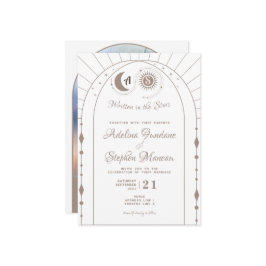 Celestial Moon & Sun Monogram Wappen UAWG QR Code Einladung