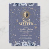 Celestial Moon Sun Moon Stars Lavander Sweet 16 Einladung (Vorne/Hinten)