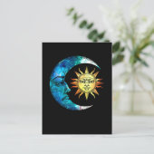 Celestial Moon Sun Spiritualität Luna Art Postkarte (Stehend Vorderseite)