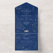 Celestial moon sun stars constellations wedding all in one einladung (Innen Boden)
