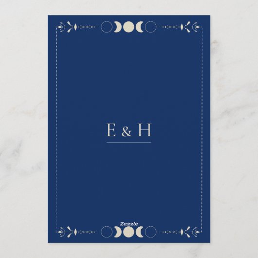 Celestial moon sun stars constellations wedding einladung (Rückseite)