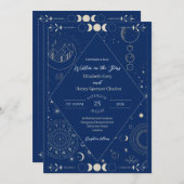 Celestial moon sun stars constellations wedding einladung (Vorne/Hinten)