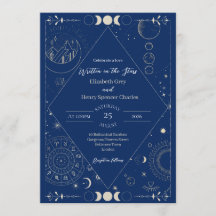 Celestial moon sun stars constellations wedding