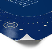 Celestial moon sun stars navy wedding seating plan poster (Ecke)
