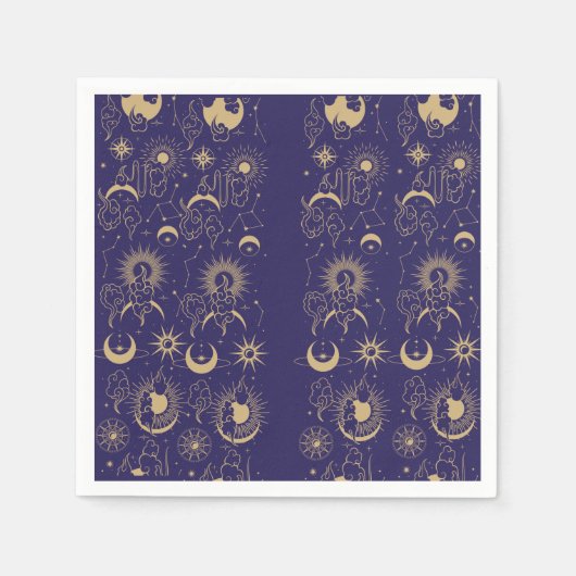 Celestial Moon & Sun Theme Serviette (Vorderseite)