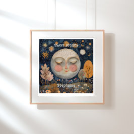 Celestial Moon Sweet Dreams Kinder Individuelle Na Poster