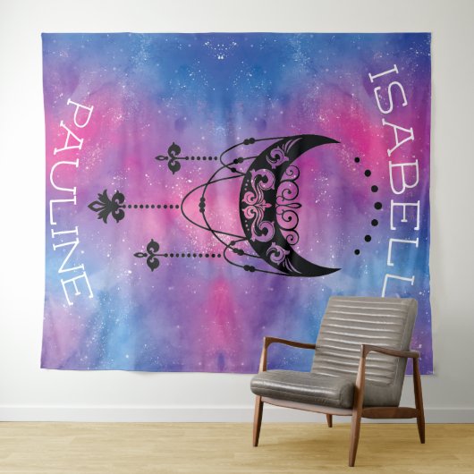Celestial Moon Tapestry Wandteppich (Beispiel (Horizontal))
