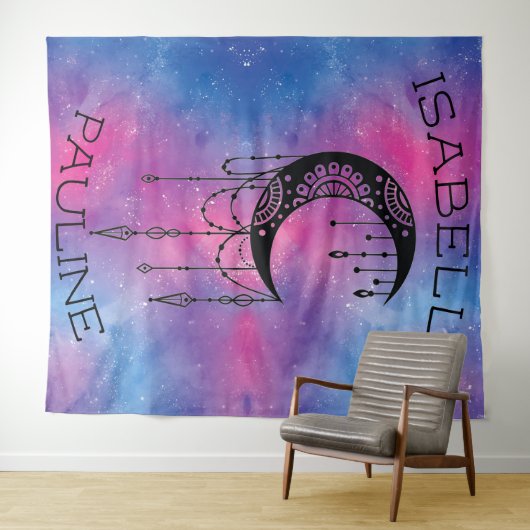 Celestial Moon Tapestry Wandteppich (Beispiel (Horizontal))