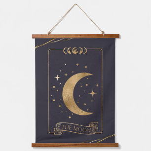 Celestial Moon Tarot Card Wandteppich Mit Holzrahmen