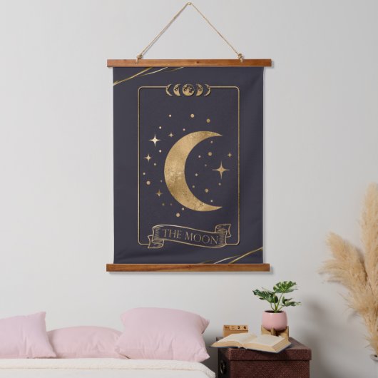 Celestial Moon Tarot Card Wandteppich Mit Holzrahmen (Schlafzimmer)