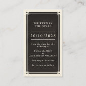 Celestial Moon Tarot Wedding Save the Date Card Visitenkarte (Rückseite)