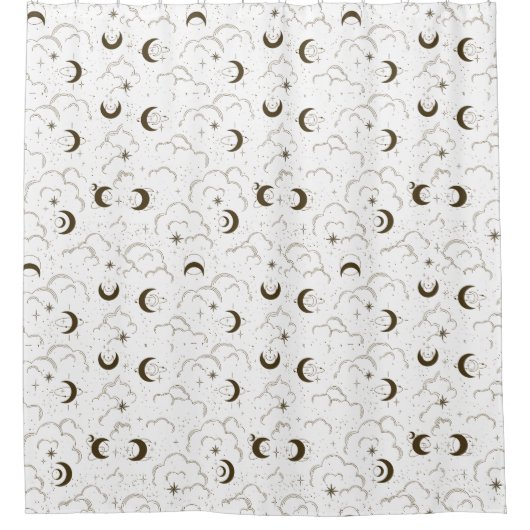 Celestial Moon Theme Duschvorhang (Vorderseite)