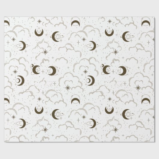 Celestial Moon Theme Geschenkpapier (Flach)