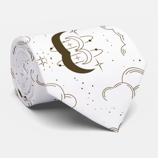 Celestial Moon Theme Krawatte (Gerollt)