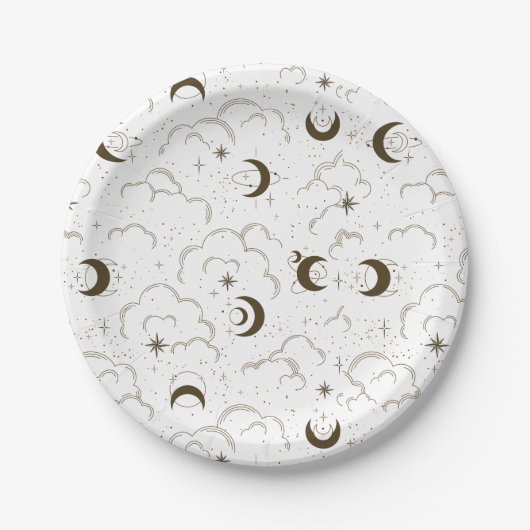 Celestial Moon Theme Pappteller (Vorderseite)