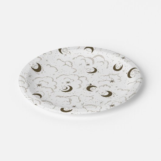 Celestial Moon Theme Pappteller (Schrägansicht)