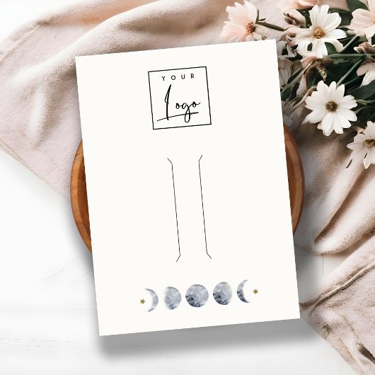Celestial Moon Watercolor Hairpin Display Logo Visitenkarte
