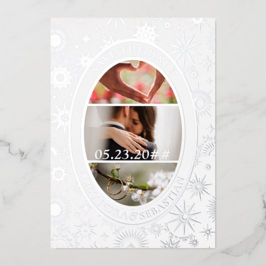 Celestial Moon Wedding Ankündigung Save the Date (Vorderseite)