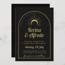 Celestial Moon Wedding Invite Einladung