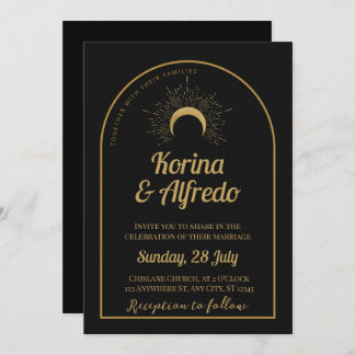 Celestial Moon Wedding Invite Einladung
