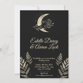 Celestial Moon Wedding Invite Einladung