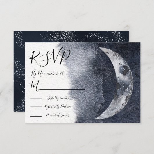 Celestial Moon Wedding Response Cards UAWG RSVP Karte (Vorne/Hinten)