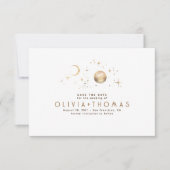 Celestial Moon White und Gold Save the Date (Vorderseite)