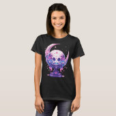Celestial Moon Witchy Crystal Ball Pastel Goth Wit T-Shirt (Vorne ganz)