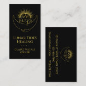 Celestial Moon Woman Business Card Visitenkarte (Vorne/Hinten)