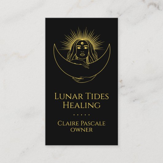 Celestial Moon Woman Business Card Visitenkarte (Vorderseite)