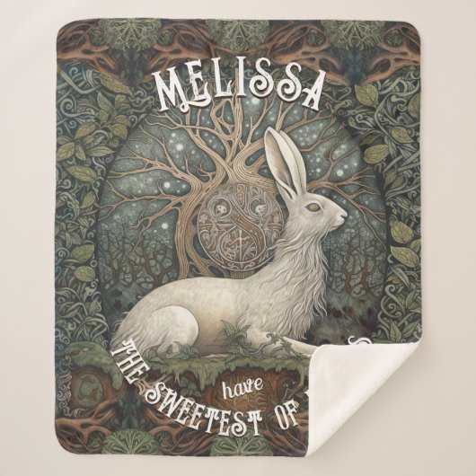 Celestial Moonlight and Celtic Hare Nature Lovers Sherpadecke (Vorderseite)