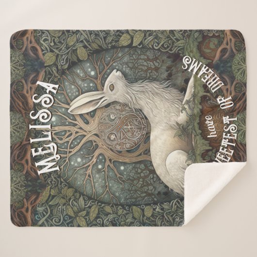 Celestial Moonlight and Celtic Hare Nature Lovers Sherpadecke (Vorderseite (Horizontal))