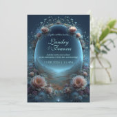 Celestial Moonlit Valley Ethereal Portal Wedding Einladung (Stehend Vorderseite)