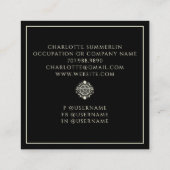 Celestial Moons Black Quadratische Visitenkarte (Rückseite)