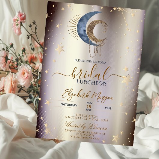Celestial Moons,Stars Magical Bridal Luncheon  Einladung