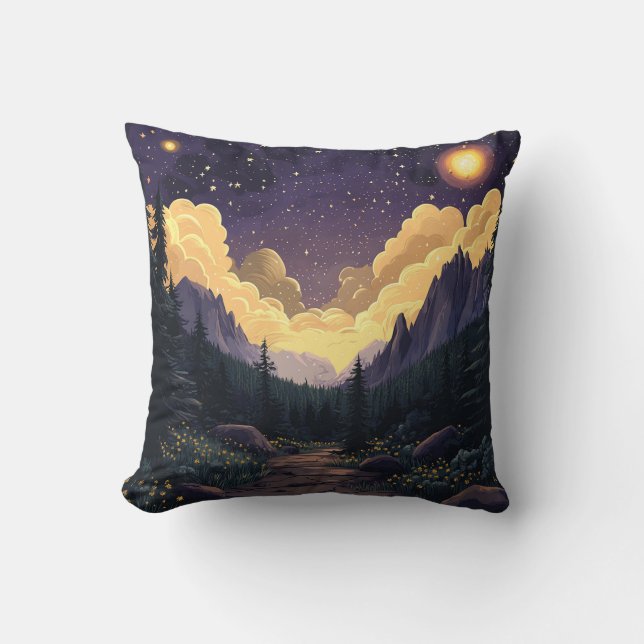 Celestial Moonscape Pillow Kissen (Vorderseite)