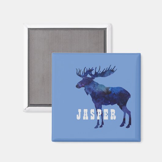 Celestial Moose Silhouette Custom Magnet (Vorderseite/Rückseite)