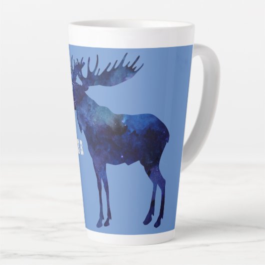 Celestial Moose Silhouette Custom Milchtasse (Rechte Ecke)