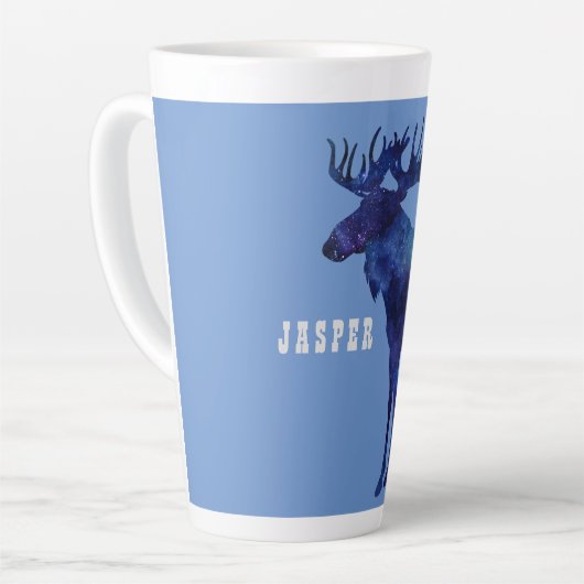Celestial Moose Silhouette Custom Milchtasse (Linke Ecke)