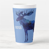 Celestial Moose Silhouette Custom Milchtasse (Vorderseite)