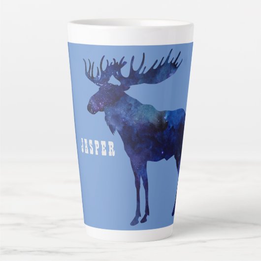 Celestial Moose Silhouette Custom Milchtasse (Vorderseite)